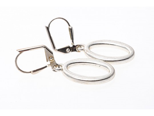 Sleek And Stylish Pair Of Oval Pendant Earrings 