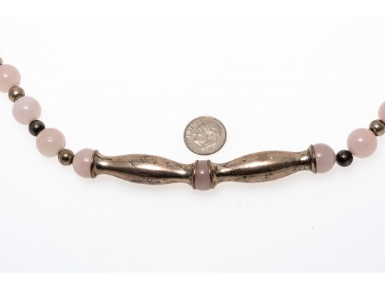 Sterling Silver Fabulous Rose Quartz Opera Length Necklace