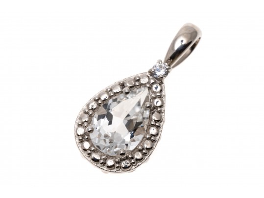 Sterling Pendant With The Palest Blue Topaz