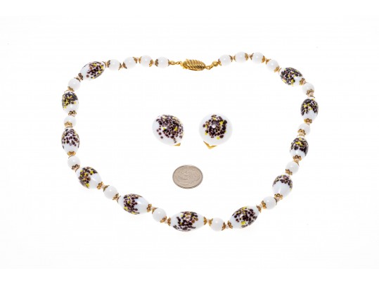 Lot Of Assorted Black And White Toned Costume Jewelry, With Mother-of-Pearl