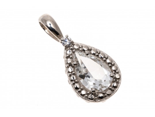 Sterling Pendant With The Palest Blue Topaz