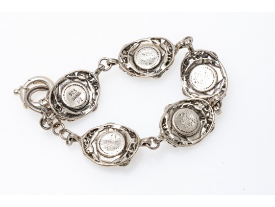 Sterling Bracelt And Ring With Turquoise And Howlite, Ring Size 7+