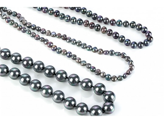 Three Faux Pearl Necklaces