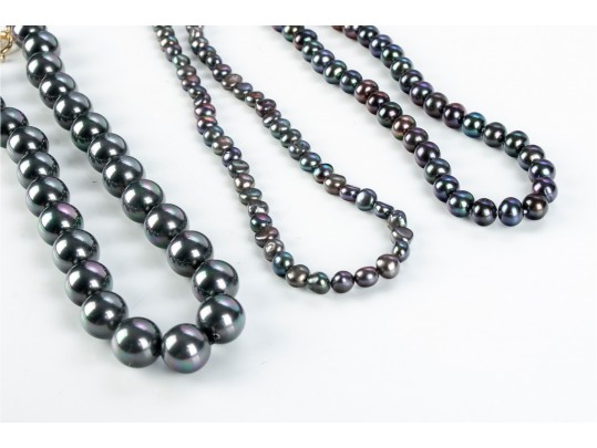 Three Faux Pearl Necklaces
