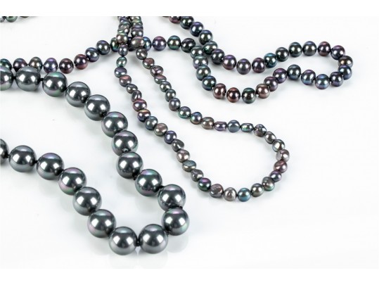 Three Faux Pearl Necklaces