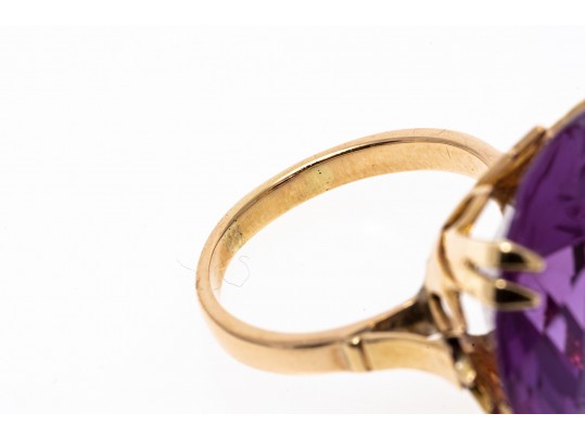 14K Synthetic Purple Sapphire Ring, Size 5.75-