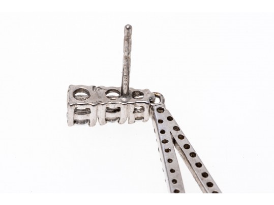 Sterling And Bright White Zirconia Earrings