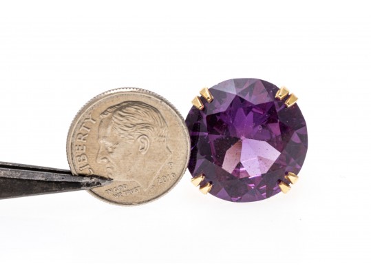 14K Synthetic Purple Sapphire Ring, Size 5.75-