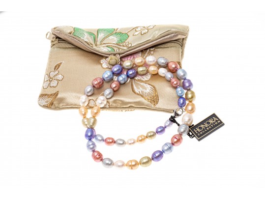 Honora Cultured Freshwater Pearl Necklace And Earring Set, Multi Tones, Boxed