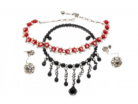 Two Fashion Necklaces And A Pair Of Drop Fashion Earrings