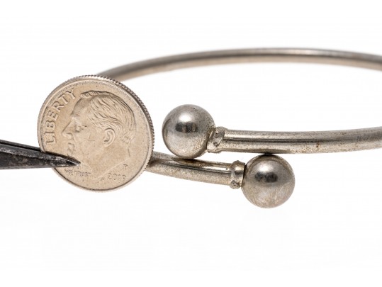 Sterling Silver And Brass Contemporary Long Drop Earrings 