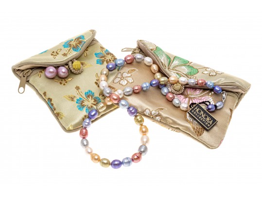 Honora Cultured Freshwater Pearl Necklace And Earring Set, Multi Tones, Boxed