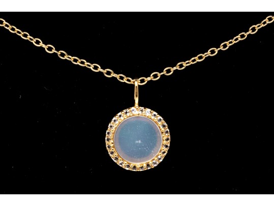 Sterling Necklace And Earrings Set With Mother Of Pearl And Topaz