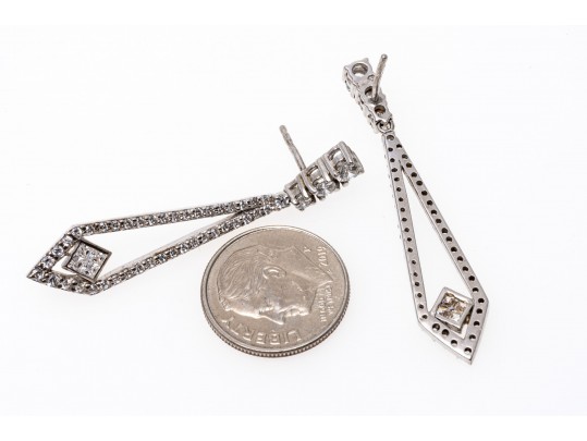 Sterling And Bright White Zirconia Earrings