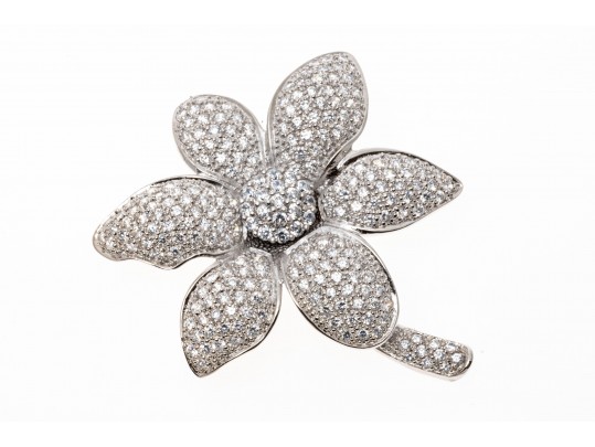 Lot Of Two Glittering Sterling Silver Jewelry And Cz Pieces, Including A Bracelet And A Brooch