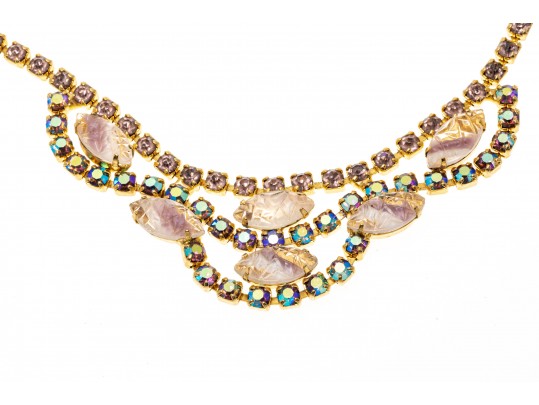 Colorful Fashion Necklaces, Brooches And Ring, Size 9