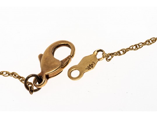 Delicate 14K And Stationed Tigers Eye Beaded Necklace