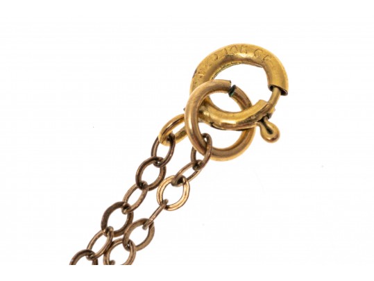 Gold Filled Pearl And Garnet Beaded Necklace