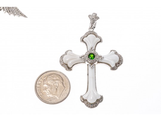 Lot Of Sterling Silver Jewelry With Accent Diamonds