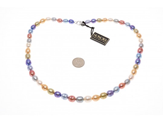 Honora Cultured Freshwater Pearl Necklace And Earring Set, Multi Tones, Boxed