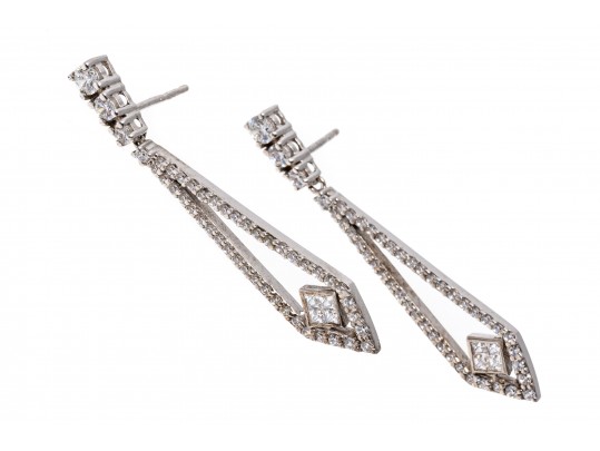 Sterling And Bright White Zirconia Earrings