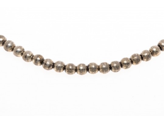 Effortless Sterling Silver Mexican Strung Beaded Necklace