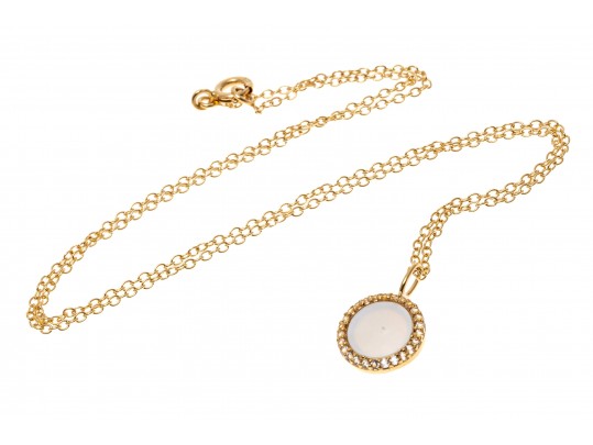 Sterling Necklace And Earrings Set With Mother Of Pearl And Topaz