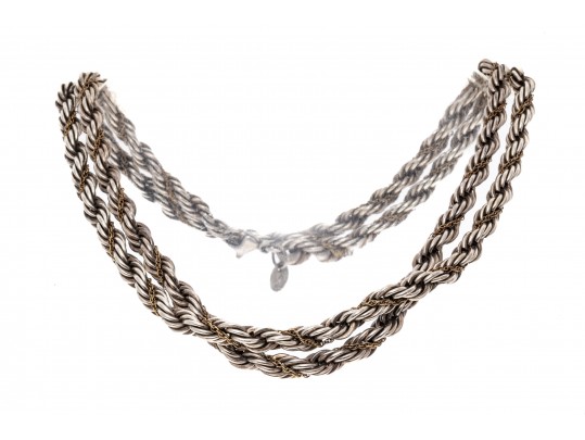 Tiffany & Co. Sterling And 18K Helix Chain Necklace