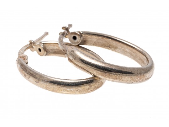 Lot Of Three Assorted Sterling Silver Pairs Of Hoop Earrings