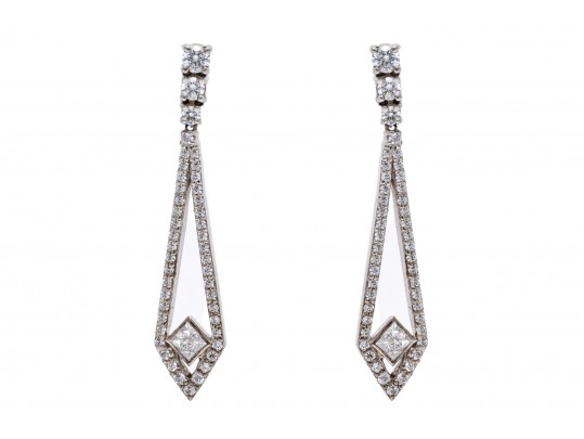 Sterling And Bright White Zirconia Earrings