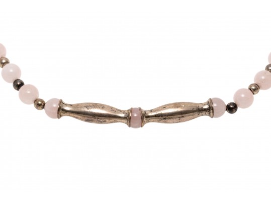 Sterling Silver Fabulous Rose Quartz Opera Length Necklace