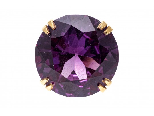 14K Synthetic Purple Sapphire Ring, Size 5.75-