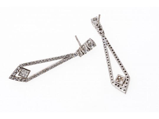 Sterling And Bright White Zirconia Earrings