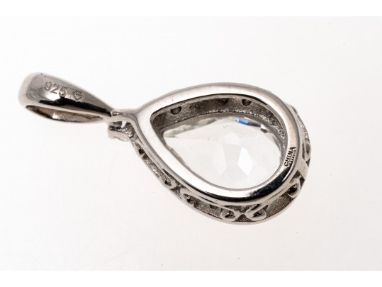 Sterling Pendant With The Palest Blue Topaz
