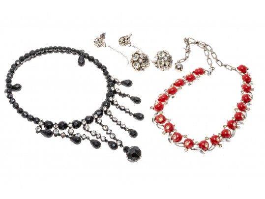 Two Fashion Necklaces And A Pair Of Drop Fashion Earrings