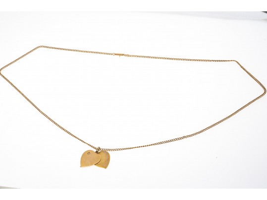 14K Diamond Heart Pendant Necklace