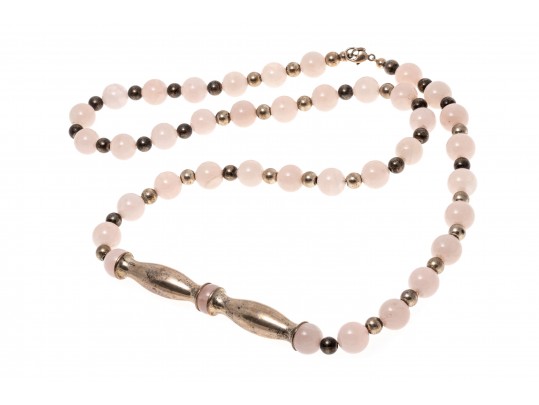 Sterling Silver Fabulous Rose Quartz Opera Length Necklace