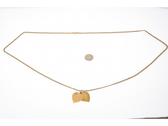 14K Diamond Heart Pendant Necklace