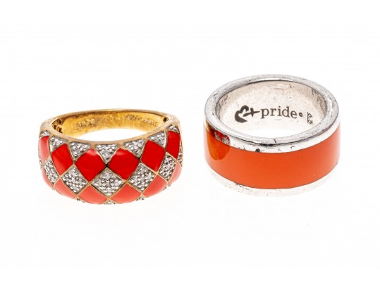 Beaded Fashion Necklaces And Bracelet With Sterling Rings, Sizes 6.5 & 7