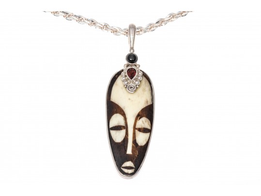 Sterling And Mud Bead Sajen Tribal Necklace