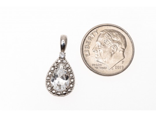 Sterling Pendant With The Palest Blue Topaz