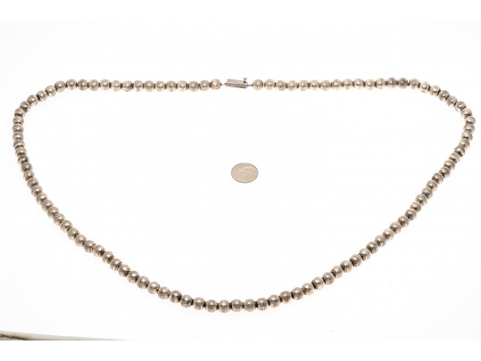 Effortless Sterling Silver Mexican Strung Beaded Necklace