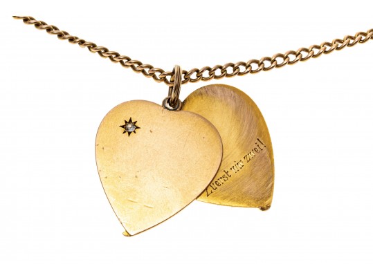 14K Diamond Heart Pendant Necklace