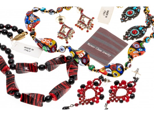 Lot Of Assorted Murano Glass And Beaded Costume Jewelry