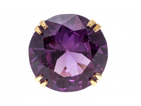 14K Synthetic Purple Sapphire Ring, Size 5.75-