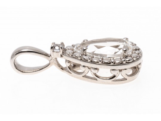 Sterling Pendant With The Palest Blue Topaz