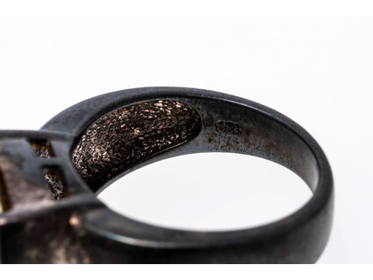 Sterling Silver Fabulous Contemporary Yellow CZ Ring, Size 7-