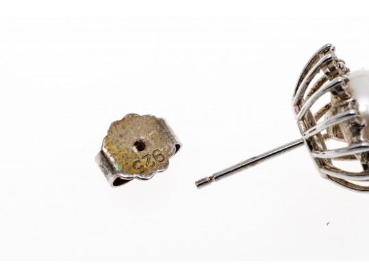 Lot Of Sterling Silver Jewelry With Accent Diamonds