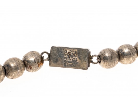 Effortless Sterling Silver Mexican Strung Beaded Necklace