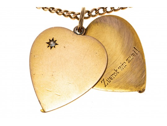 14K Diamond Heart Pendant Necklace